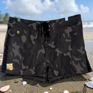 Birdwell Black and Gray Camo swim/ board Shorts